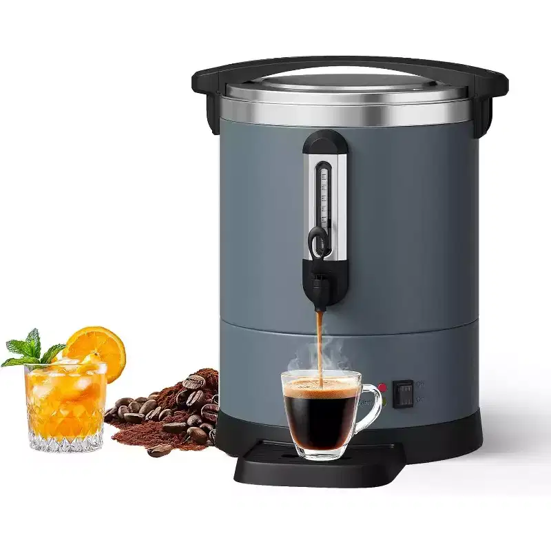 Commercial Coffee Urn, Electric Double Wall Stainless Steel Hot Beverage Dispenser for Catering, Weddings, Events  Parties
