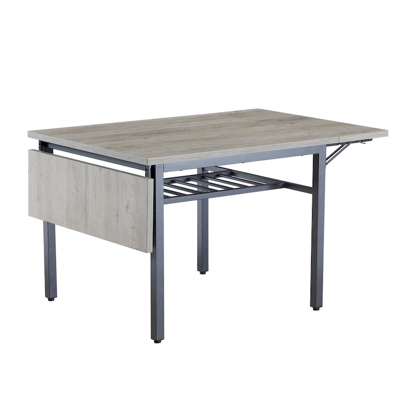 Industrial Folding Dining Table with Steel Frame
