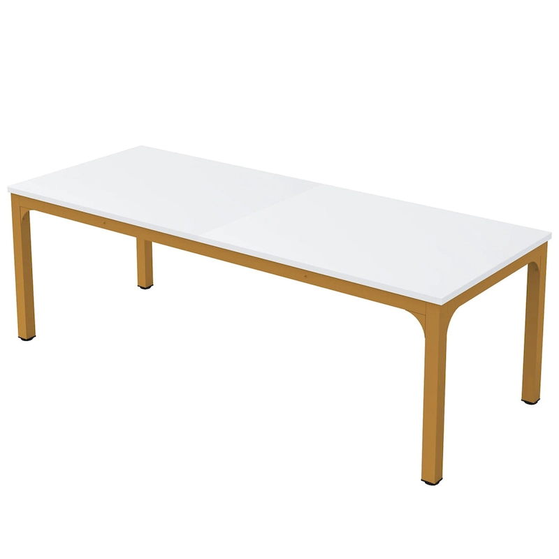 78.74 Inches Industrial Rectangular Dining Table with Heavy-Duty Metal Legs (Only Table)