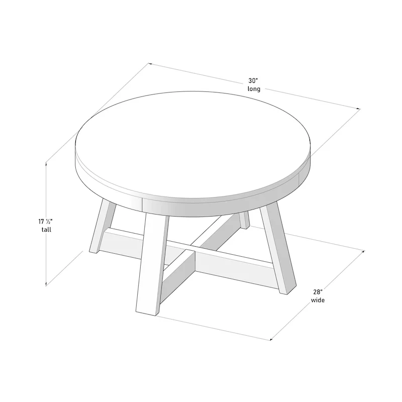 Plank and Beam Classic Round Coffee Table - 30