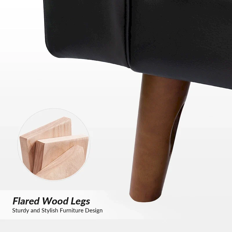 Elizabeth Mid-century Genuine Leather Arm Chair Set of 2 by HULALA HOME