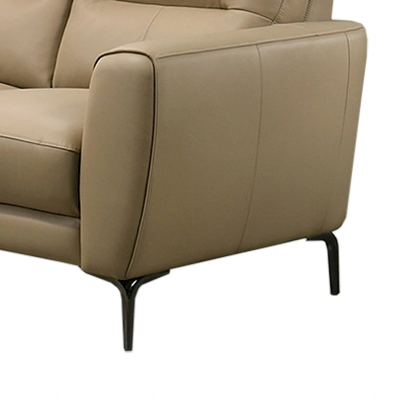 2 Piece Faux Leather Sofa Set with Triangular Chrome Legs