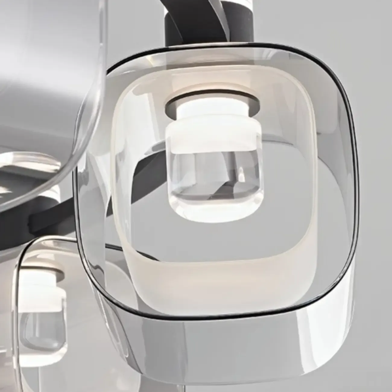 Modern 10-Light Circle Geometric Clear Glass Chandelier