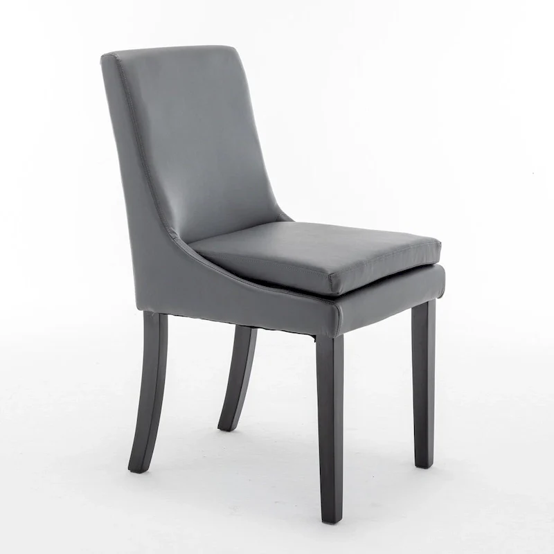 Modern Dining Chairs Set of 2, Upholstered Kitchen & Dining Room Chairs with Solid Wood Legs,Tufted Linen Fabric Chairs