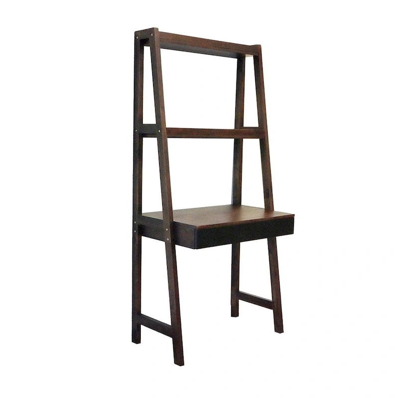 Modern Ladder Study Desk with Single Drawer and Built In Shelves, for Small Spaces or Custom Home Office