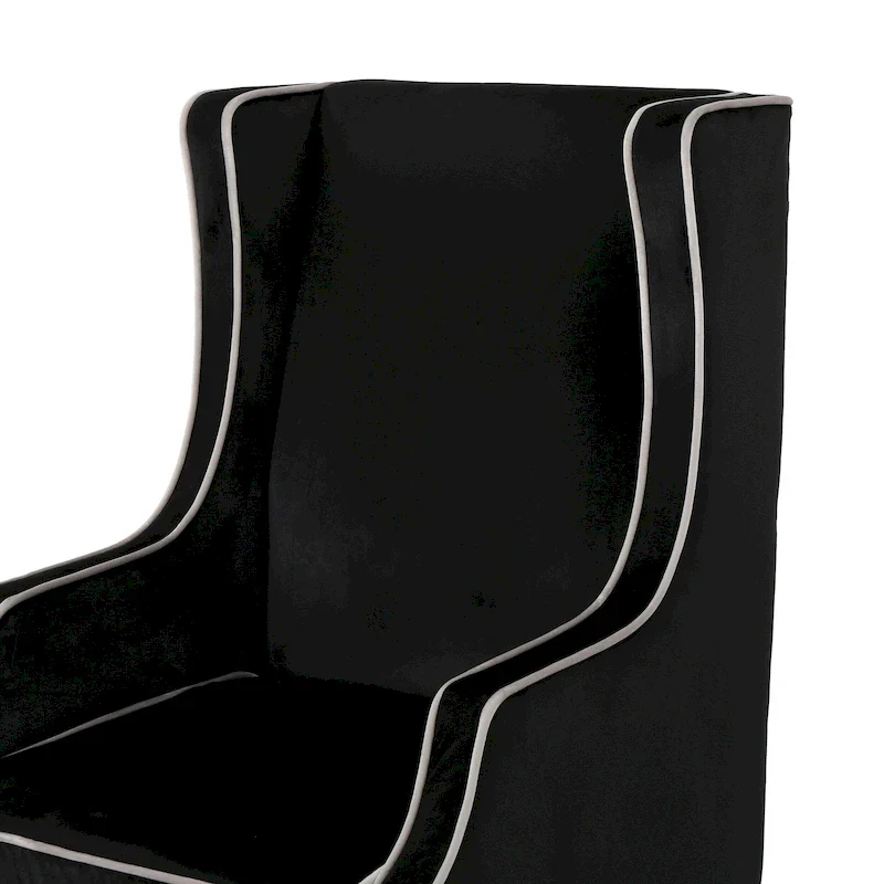 25.9 High Back Velvet Club Chair with Wide Backrest