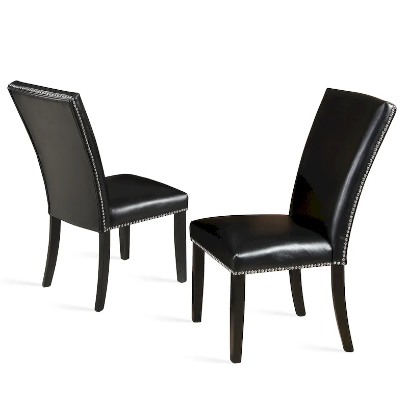 Black Studded Dining Chairs (Set of 2)