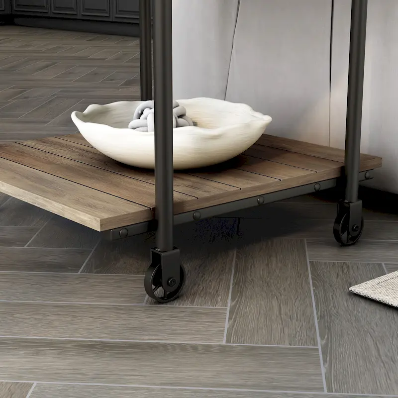 Hyssop Farmhouse 24-inch Steel 1-Shelf End Table by Furniture of America