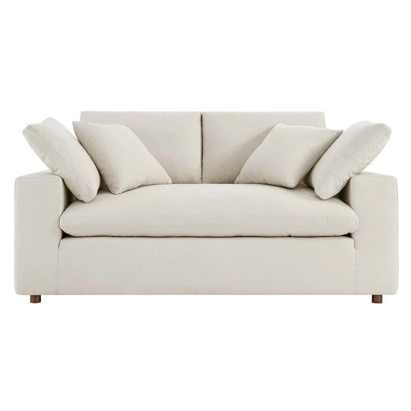 Down Filled Overstuffed Loveseat