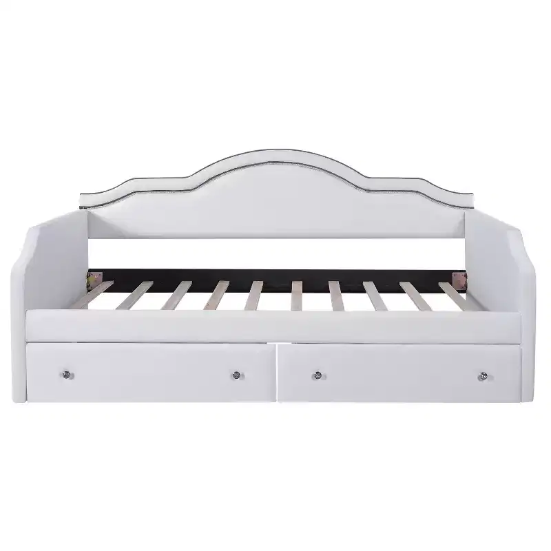 Polibi Velvet Twin/Full Daybed with APP-Controlled Light Strip and 2 Drawers