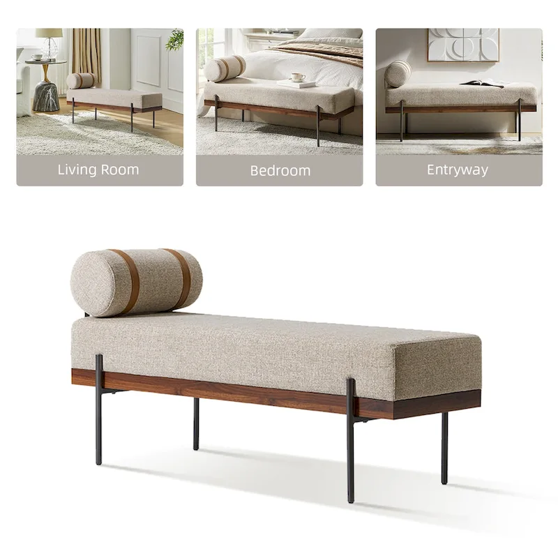 Damacio Entryway Bench with Removable Pillow