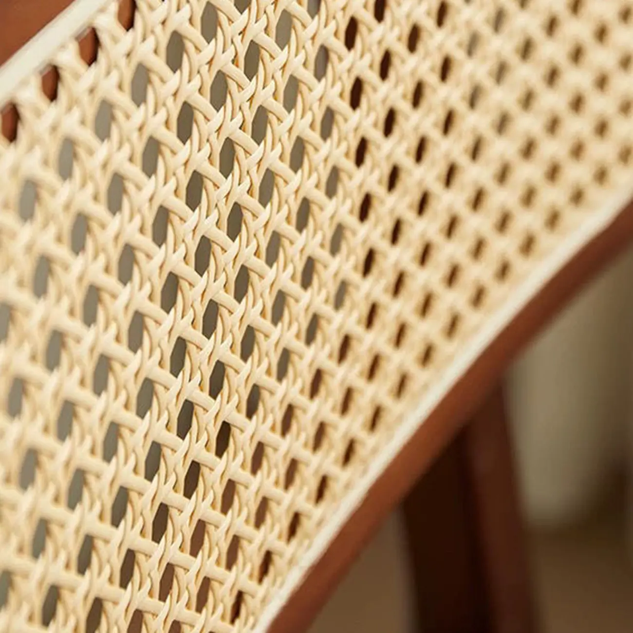 Scandinavian Solid Wood Rattan Back Counter Height Stools