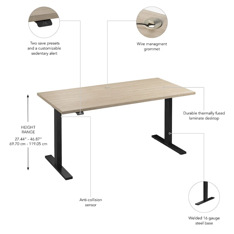 Bush Business Furniture Move 60 Series 60x30 Adjustable Standing Desk