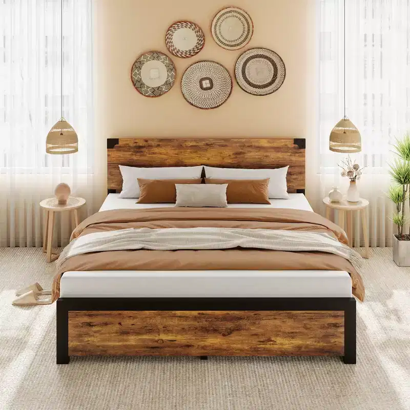 4 drawer bed, full size drawer storage bed with headboard, no noise