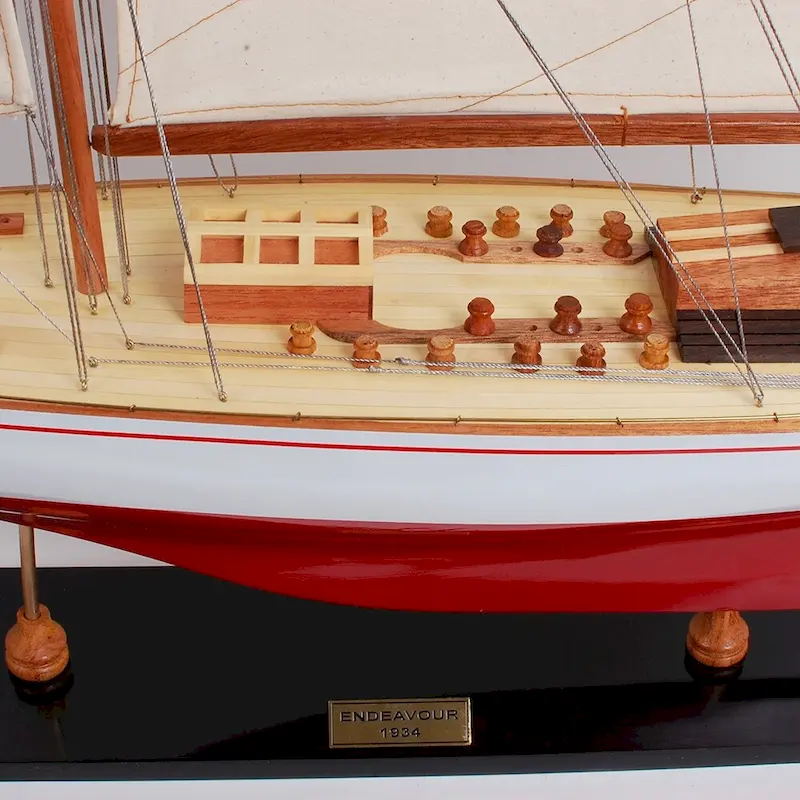 Endeavour Painted Large Sailboat Schooner Yacht Model