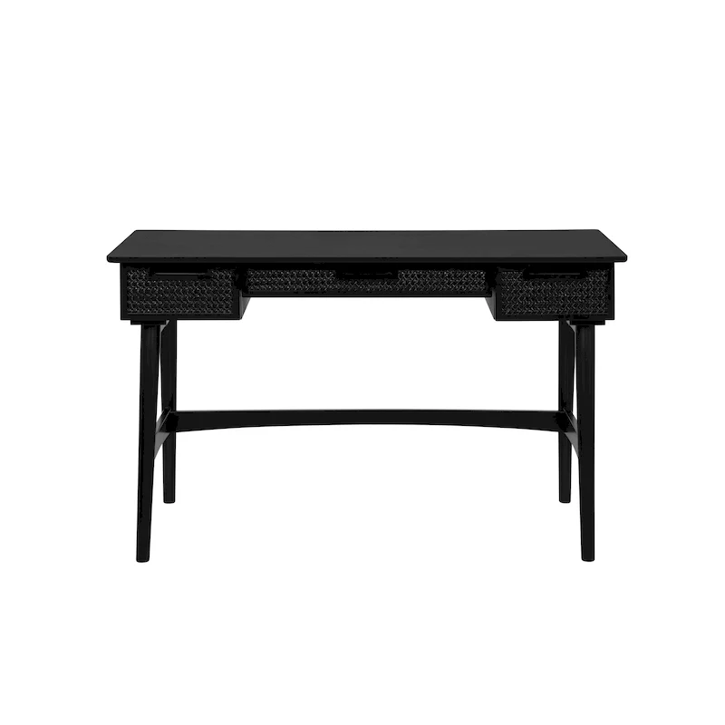 Lamine Rattan Mid-Century Desk