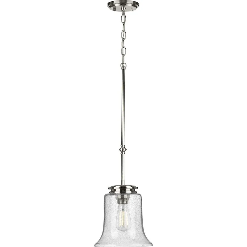 Winslett Collection Brushed Nickel One-Light Mini-Pendant - 13.000  x 6.600  x 6.600