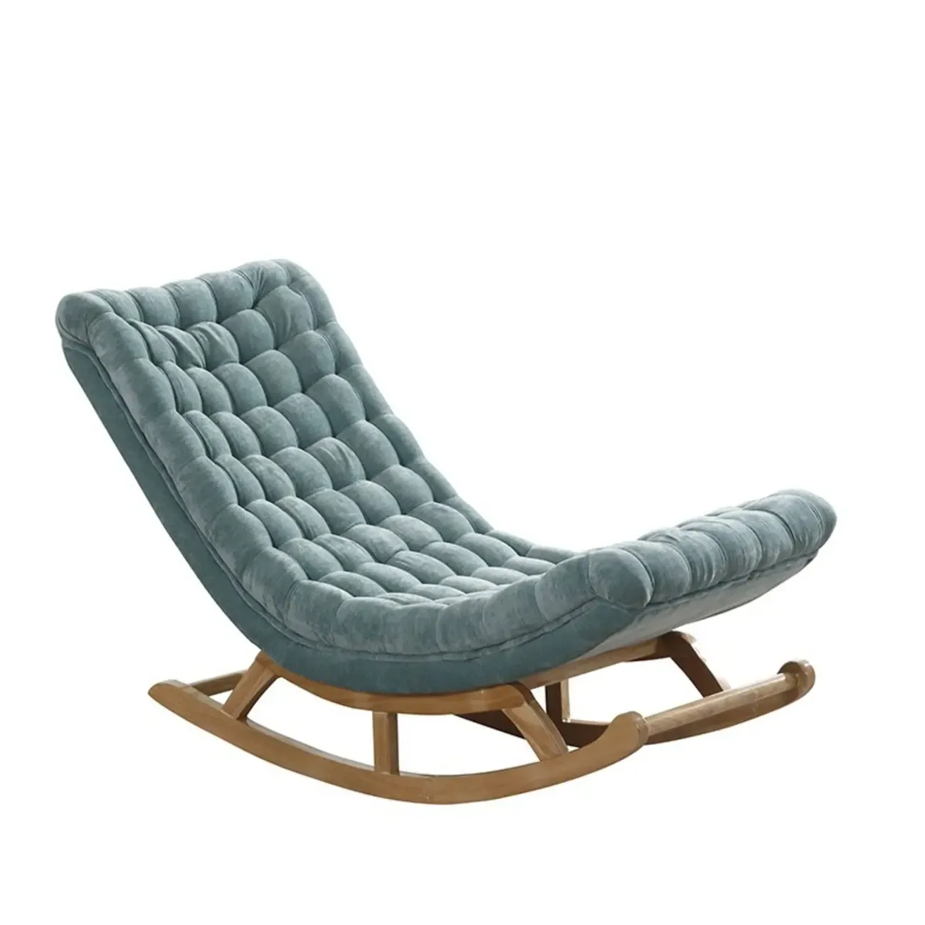 Modern Upholstered Ergonomic Rocking Chair with Ottoman