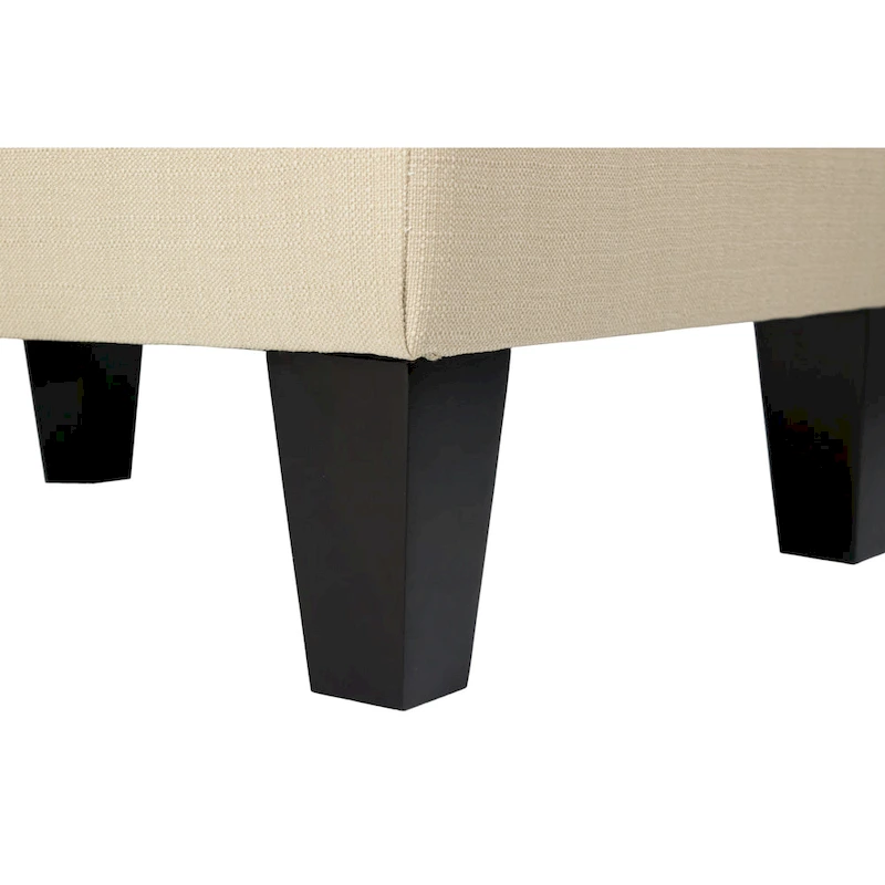 MJL Furniture Parker Fabric Upholstered Square Welted Ottoman