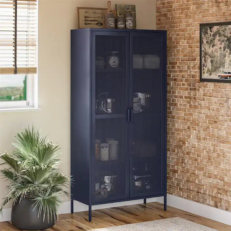 The Novogratz Channing Tall 2 Door Metal Storage Cabinet