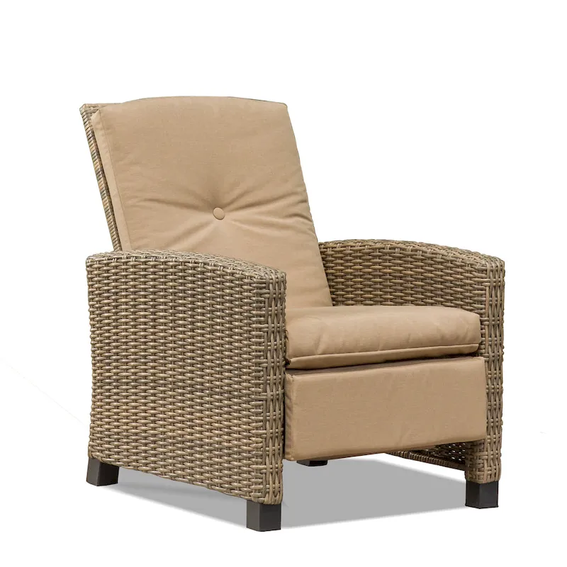 CUSchoice All-Weather Wicker Recliner with Cushion