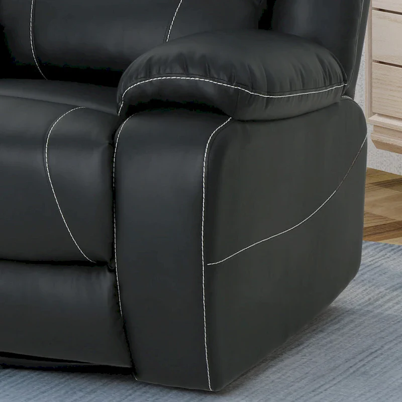 Malic Tufted Faux Leather Swivel Recliner by