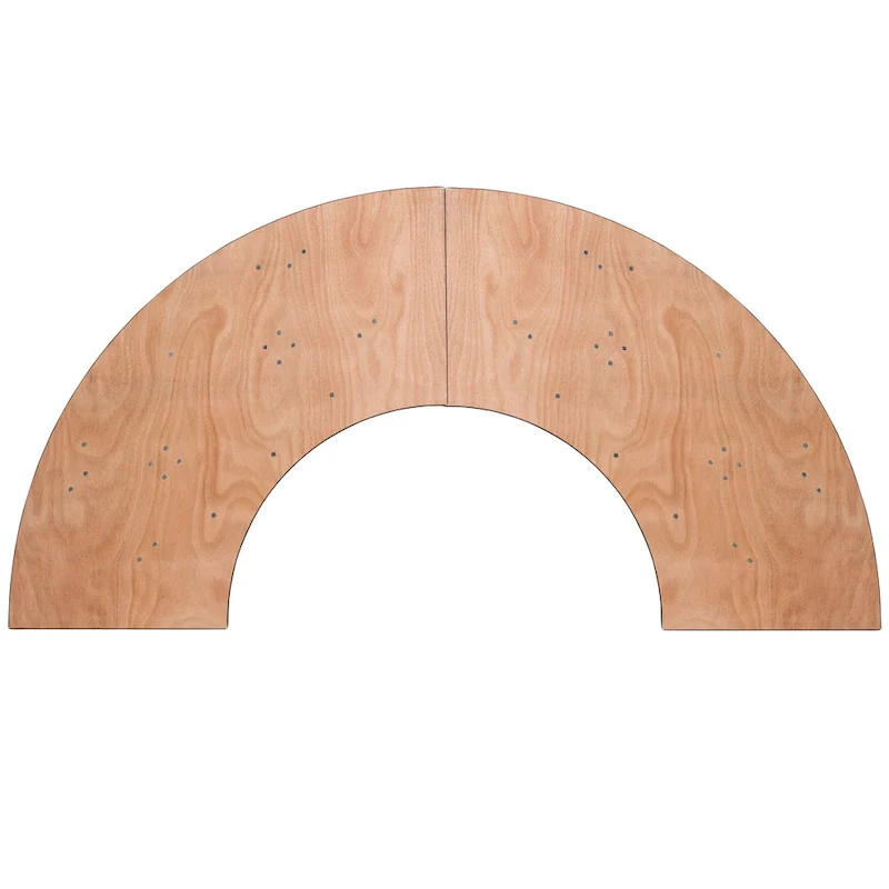 4-foot Serpentine Wood Folding Banquet Table - 24W x 48D x 30.25H - 24W x 48D x 30.25H