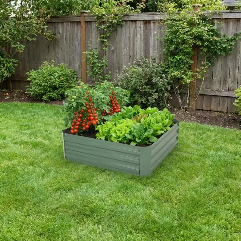Aoodor Galvanized Raised Garden Bed Kit, Metal Planter Raised Garden Boxes Outdoor for Flower Planters, Vegetables, Herb