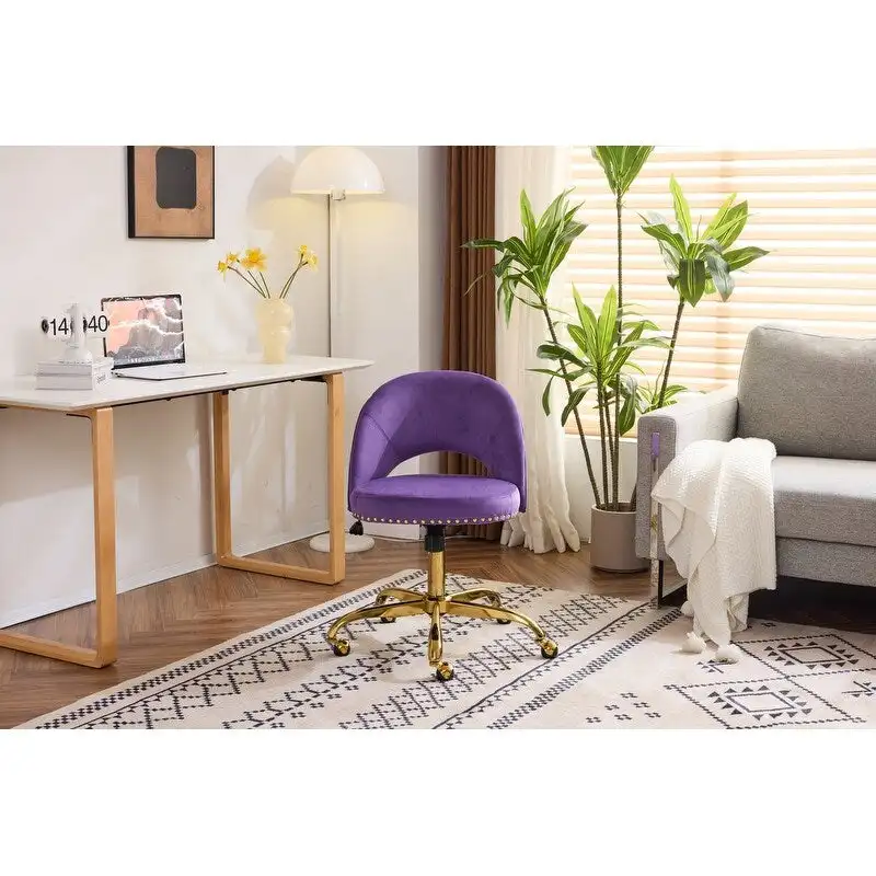 Office Chair Velvet Desk Chair Swivel Armchair Cute Modern Fabric Home Office Desk Chairs with Wheels