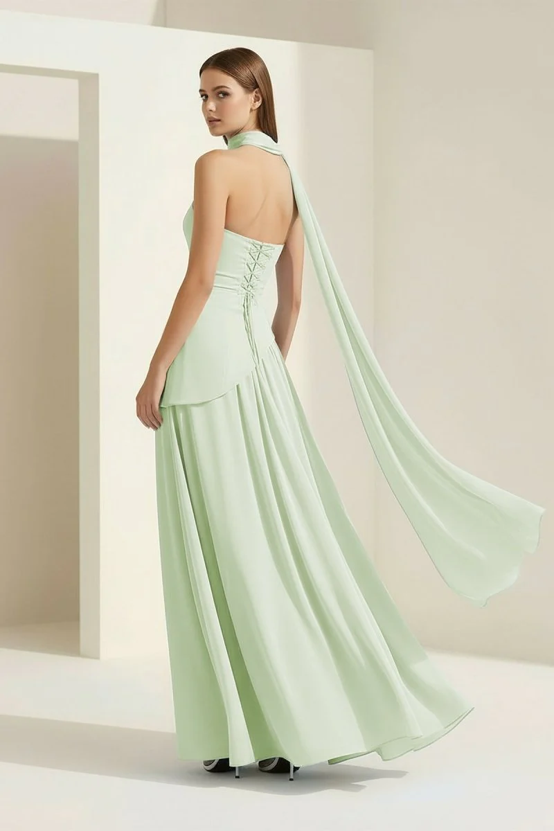 Pink - Strapless Sheath Chiffon Long Prom Dresses With Slit