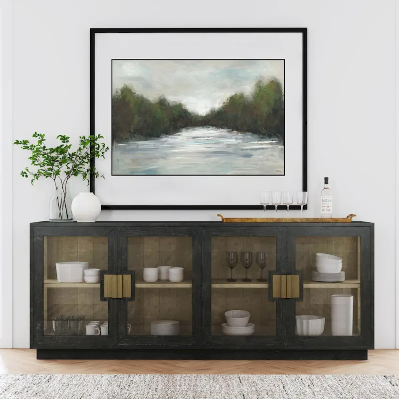 Classic Home Larson 90 Glass Reclaimed Pine Sideboard