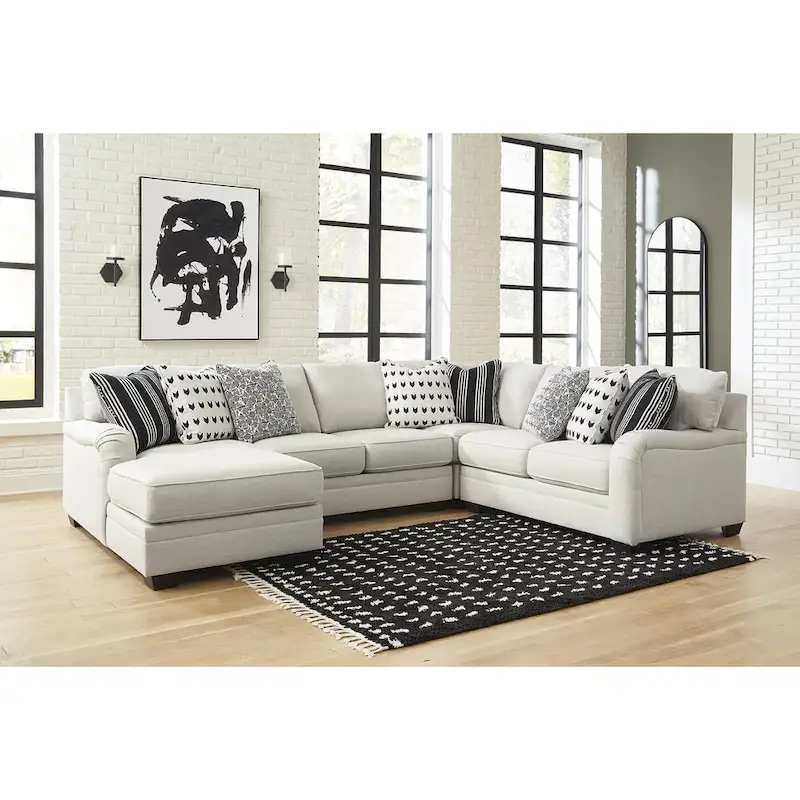 Signature Design by Ashley Huntsworth Dove Gray 4-Piece Sectional with Chaise - 128W x 99D x 38H