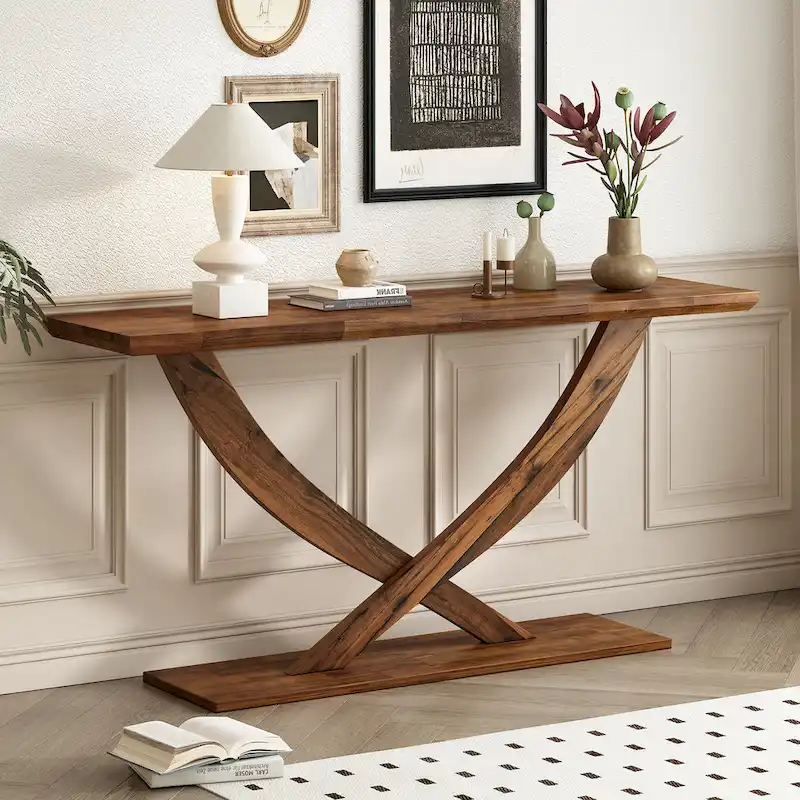 Christopher Knight Home - Mirod Modern Rustic Console Table with Cross-Leg Design for Living Room and Bedroom