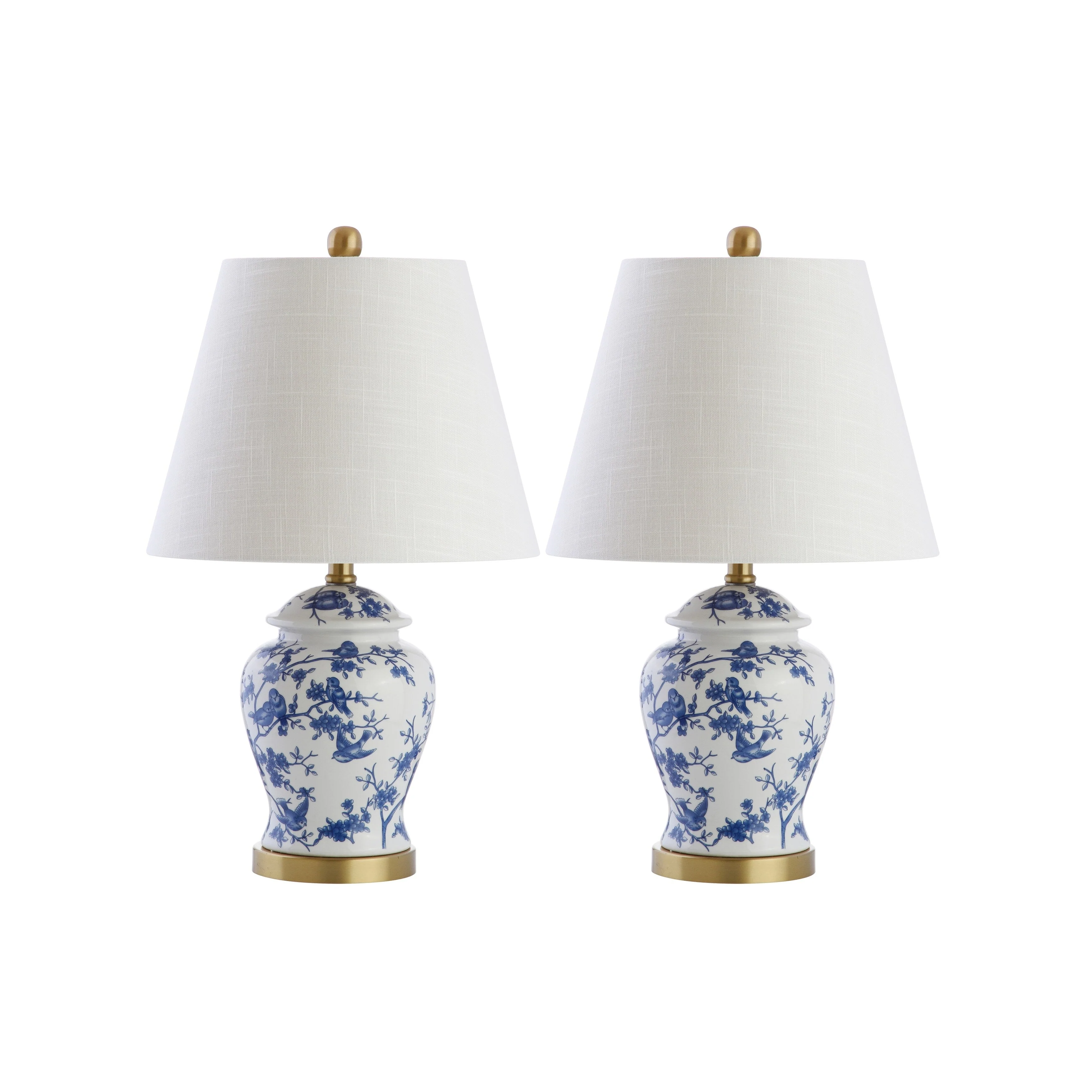Choi 22 Chinoiserie Table Lamp, Blue/White (Set of 2) by JONATHAN Y