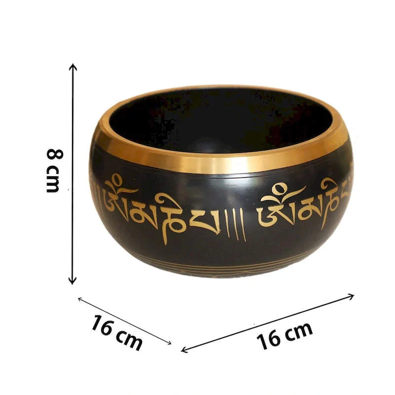 Cottage Handicraft ,The Black Coloured Singing Bowl, Large with free Elephant Gift