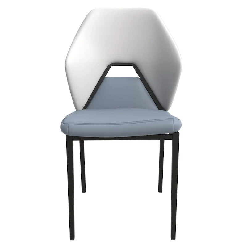 PU Leather Dining Chair – Brown/Grey/Blue Grey/Green Blue/White, Iron Legs, Single