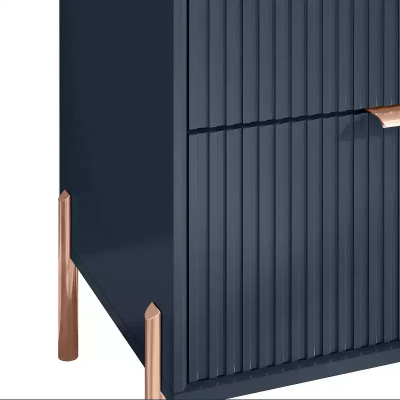 Festivo 4pc Modern Elegance Bedroom Chest and 6 Drawer Dresser and 3 Drawer Nightstands Set