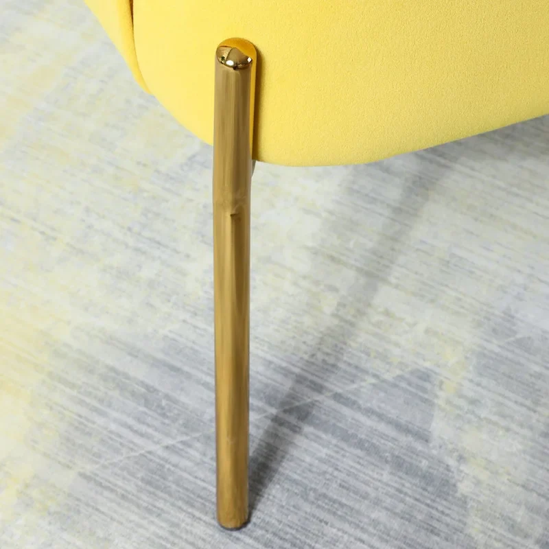 Ma Modern Velvet Accent Chair with Golden Legs Set of 2 by