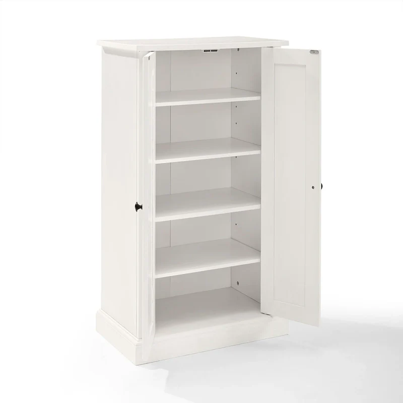 Antique White Coastal Double-Door Accent Cabinet