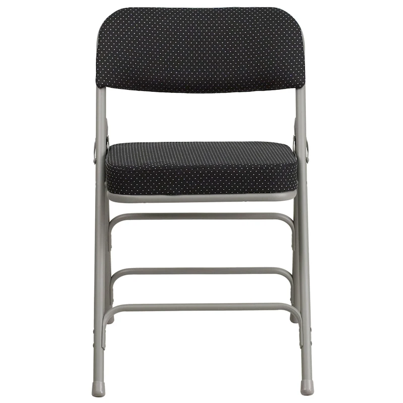 4 Pack Curved Triple Braced & Hinged Fabric Upholstered Metal Folding Chair