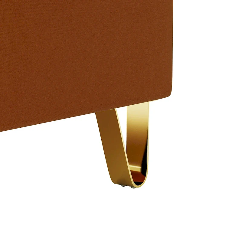 Velvet Accent Chair with Removable Cushions and Metal Legs