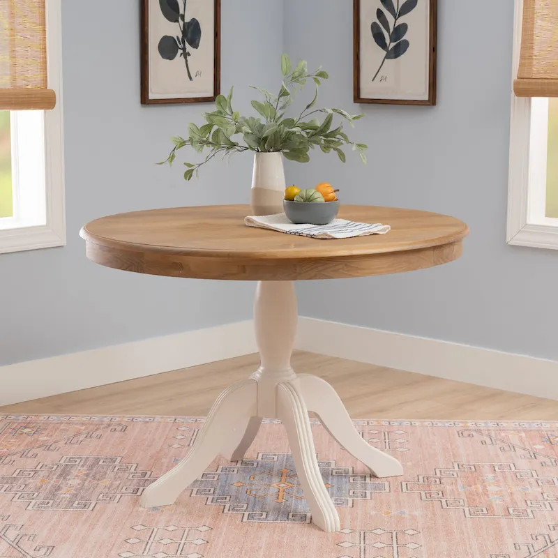 Round Solid Wood Pedestal Dining Table