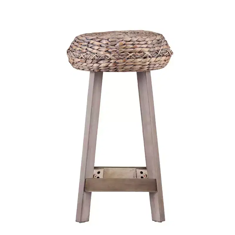 Rutina Backless Round Water Hyacinth 24 Stools - (Set Of 2) - Weathered Grey - SEI