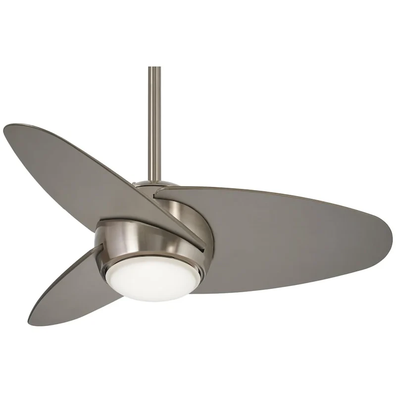Minka Aire Slant Brushed Steel 3 Blade 36 Inch LED Ceiling Fan