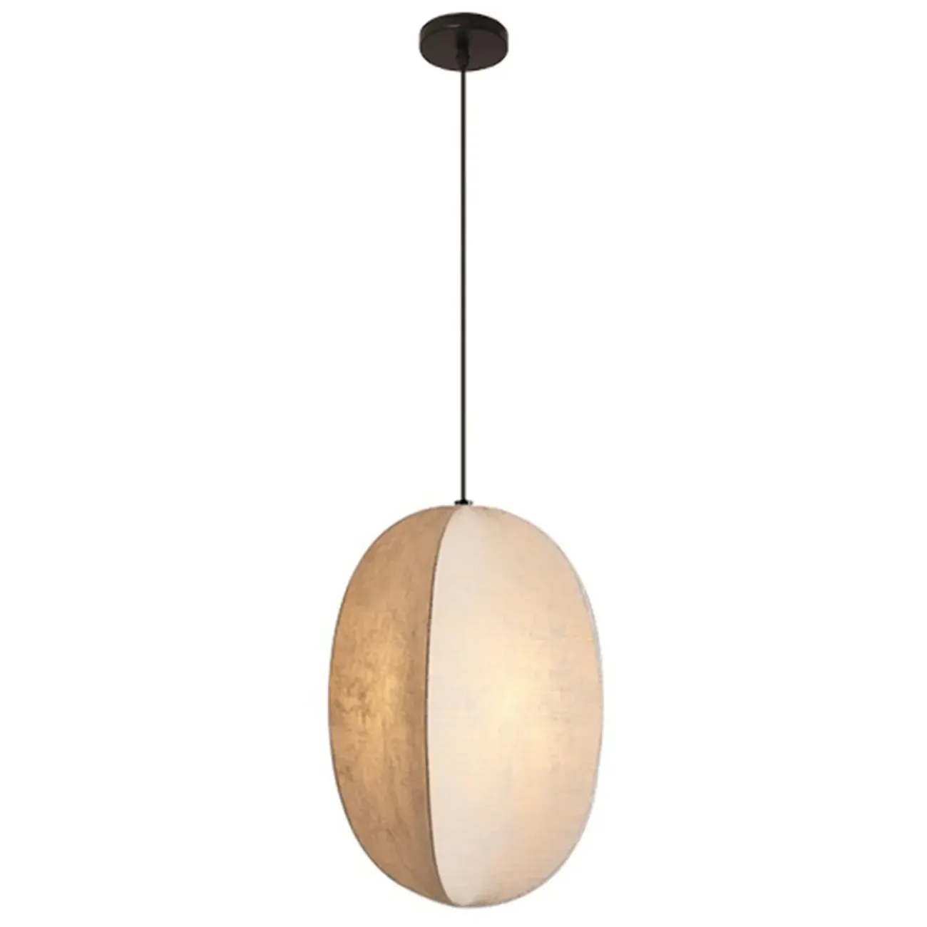 Modern Beige Fabric Geometric Pendant Light Adjustable Height