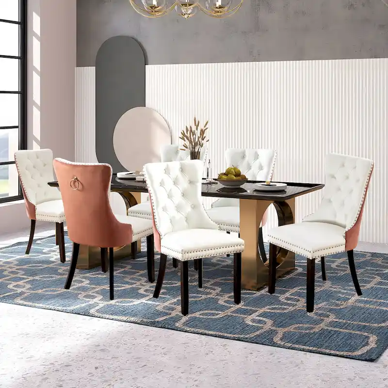 Modern Tufted Velvet Side Dining Chairs (Set of 4)