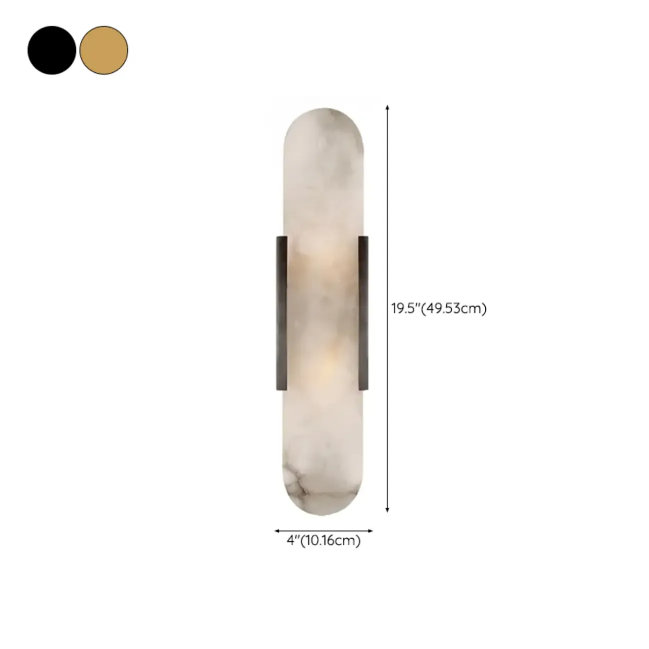 Modern Metal Grey White Stone Shade Up Down Wall Sconce
