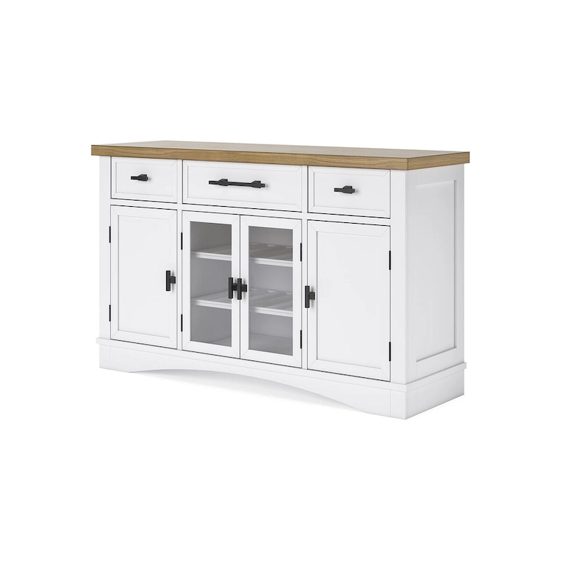 Signature Design by Ashley Ashbryn White/Natural Dining Server - 60  W x 19  D x 37  H