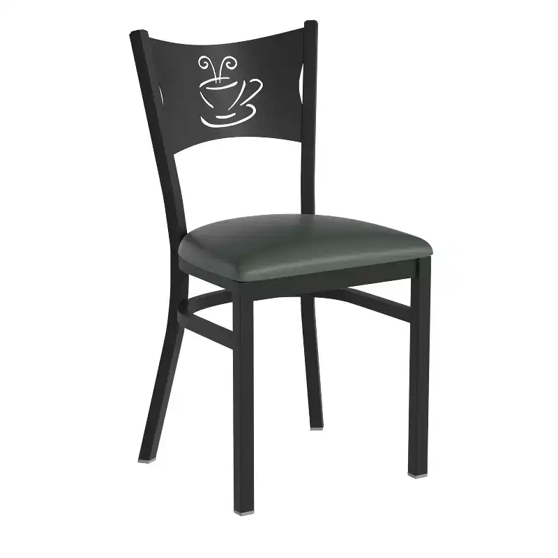 Flash Furniture Black Coffee Back Metal Restaurant Chair