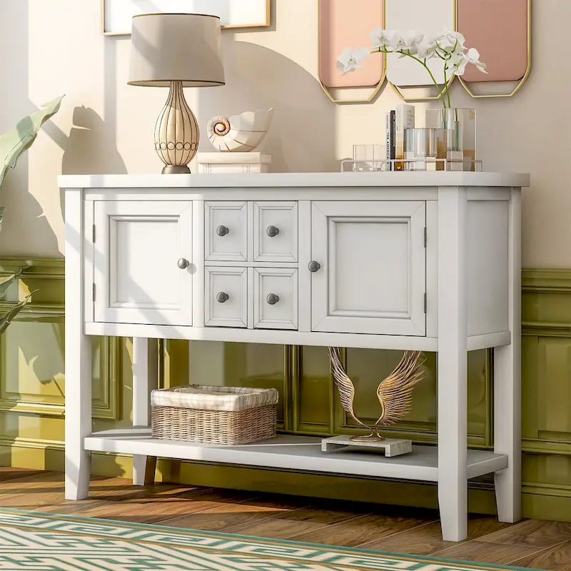 Buffet Sideboard Console Table with Bottom Shelf